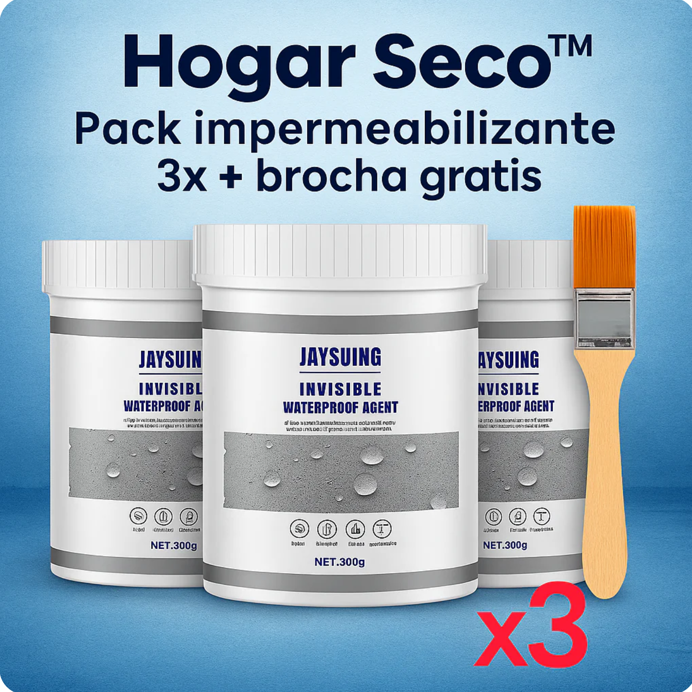 Hogar Seco - Pack x3 + Brocha GRATIS