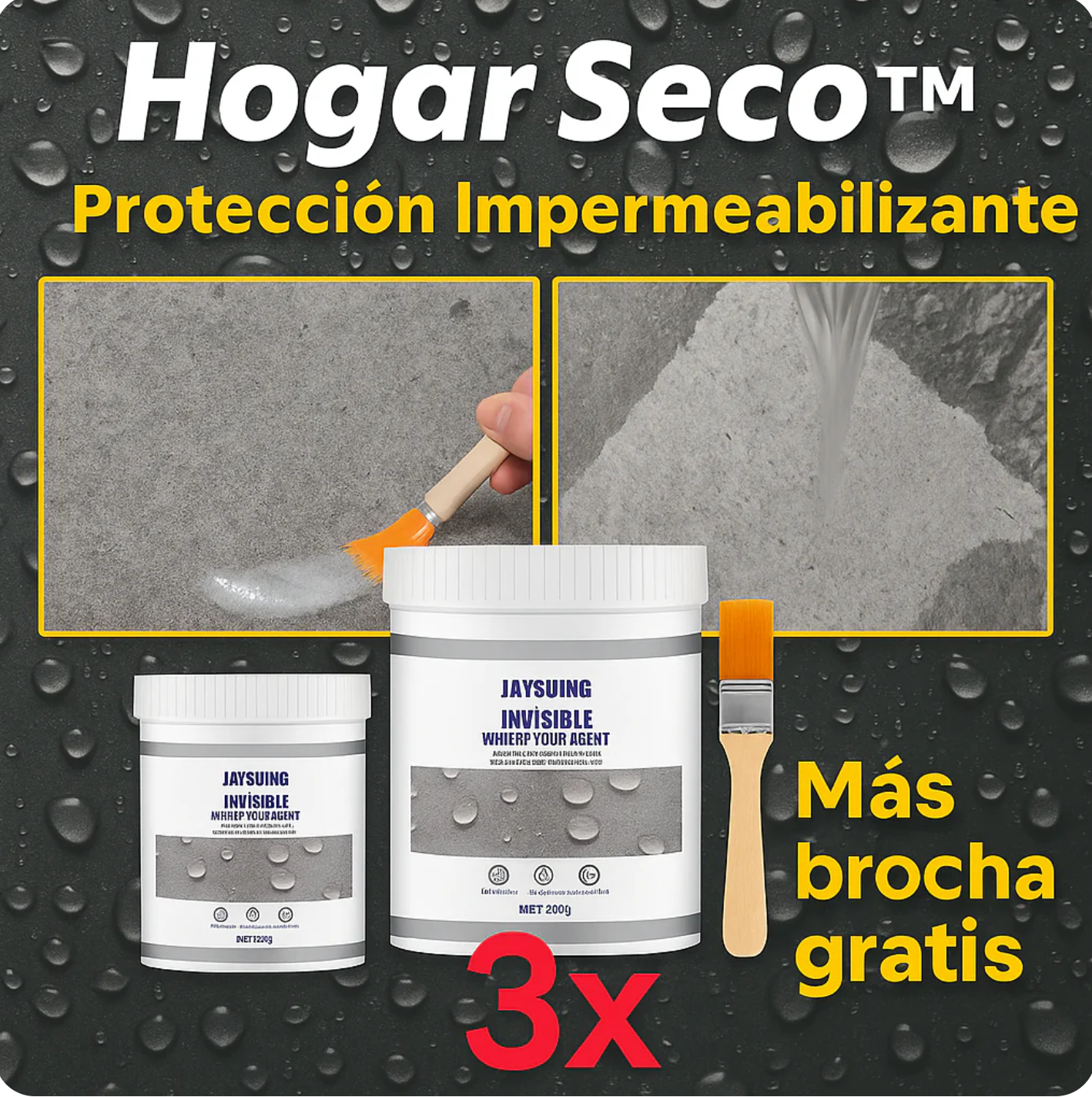 Hogar Seco - Pack x3 + Brocha GRATIS